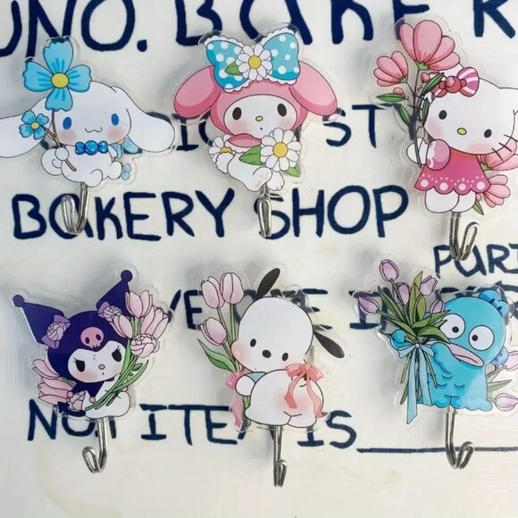 Sanrio Characters Acrylic Wall Hook w/3M tape - You Choose - Picture 1 of 6